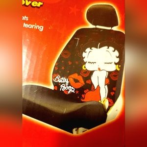 NEW NWT Two-1 Pair-Betty Boop Car Seat Covers, Low Back With Head Seat Cover